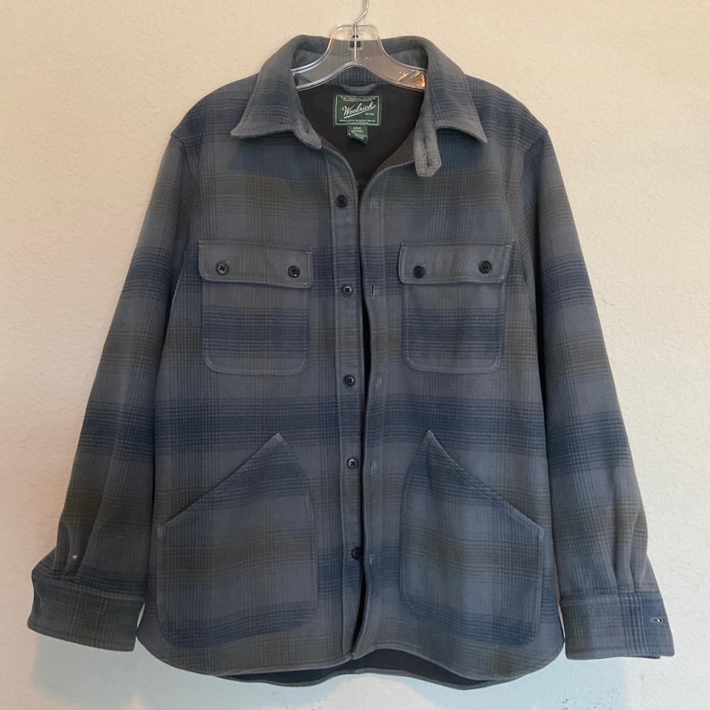 Woolrich West Ridge Cotton Fleece Shirt Jacket Shacket Chore Coat Gorpcore Men M - Picture 7 of 16